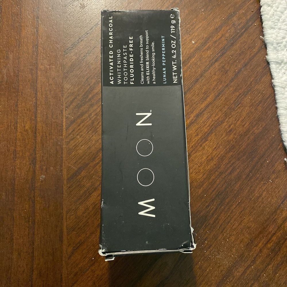 MOON Charcoal Whitening Toothpaste Fluoride-Free Lunar Peppermint 4.2 oz
